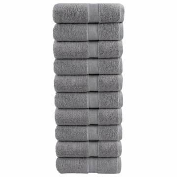  Premium Guest Towels SOLUND 10pcs Grey 30x50cm 600gsm