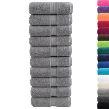  Premium Guest Towels SOLUND 10pcs Grey 30x50cm 600gsm