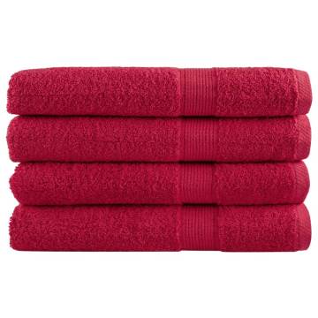  Premium Towels SOLUND 4 pcs Red 100x200 cm 600 gsm