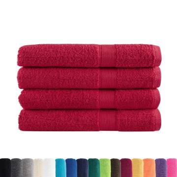  Premium Towels SOLUND 4 pcs Red 100x200 cm 600 gsm