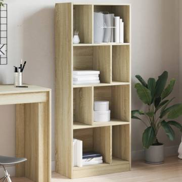  Bookcase Sonoma Oak 57x28.5x141 cm Engineered Wood