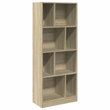  Bookcase Sonoma Oak 57x28.5x141 cm Engineered Wood