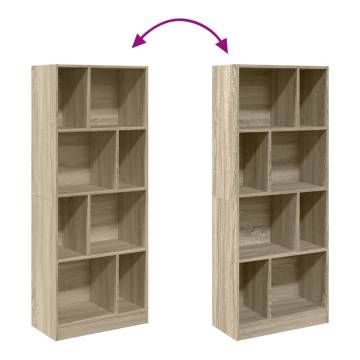  Bookcase Sonoma Oak 57x28.5x141 cm Engineered Wood