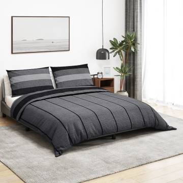 Duvet Cover Set Dark Grey 260x240 cm Cotton