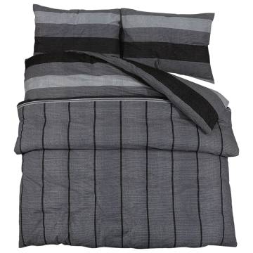 Duvet Cover Set Dark Grey 260x240 cm Cotton