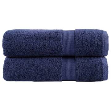  Premium Hand Towels SOLUND 2pcs Navy Blue 50x100cm 600gsm