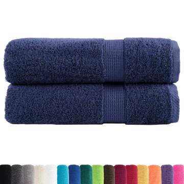  Premium Hand Towels SOLUND 2pcs Navy Blue 50x100cm 600gsm