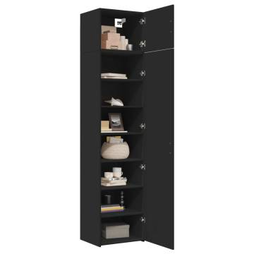  Slim Storage Cabinet Black 50x42.5x225 cm Engineered Wood