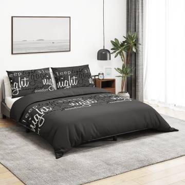 Duvet Cover Set Black 200x220 cm Cotton