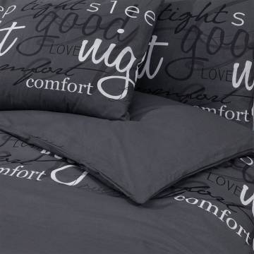 Duvet Cover Set Black 200x220 cm Cotton