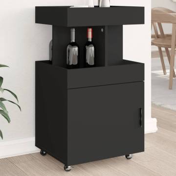  Bar Cart Black 50x41x89 cm Engineered Wood