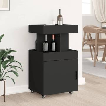  Bar Cart Black 50x41x89 cm Engineered Wood