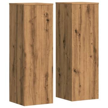  Plant Stands 2 pcs Artisian Oak 33x33x100 cm Engineered Wood