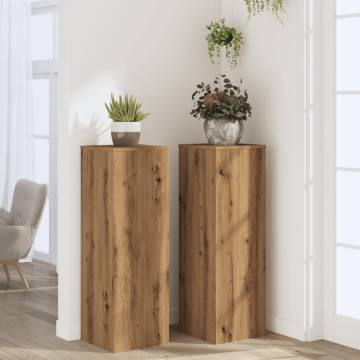  Plant Stands 2 pcs Artisian Oak 33x33x100 cm Engineered Wood