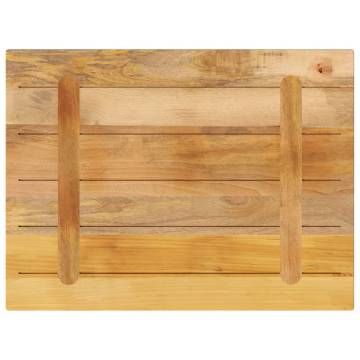  Table Top 80x70x2.5 cm Rectangular Solid Wood Rough Mango