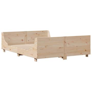  Bed Frame with Headboard 120x190 cm Small Double Solid Wood Pine