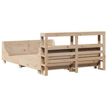  Bed Frame with Headboard 120x190 cm Small Double Solid Wood Pine