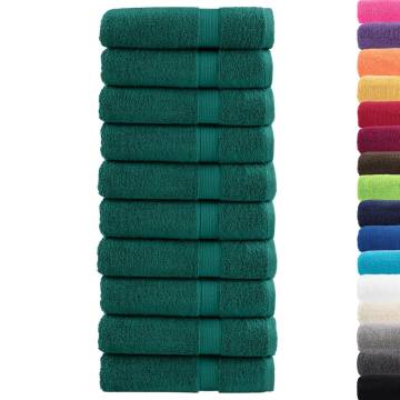  Premium Hand Towels SOLUND 10 pcs Green 50x100 cm 600 gsm