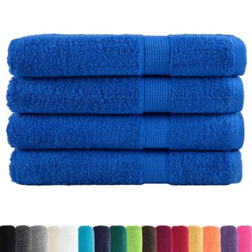  Premium Towels SOLUND 4pcs Blue 100x200cm 600gsm