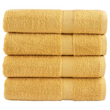  Premium Bath Towels SOLUND 4pcs Gold 100x150cm 600gsm