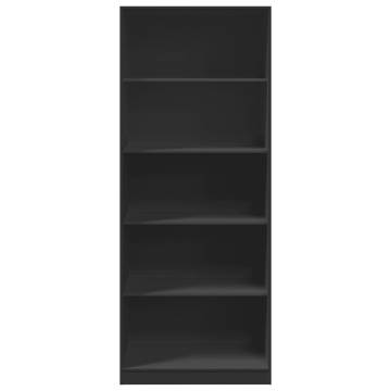  Wardrobe Black 80x50x200 cm Engineered Wood