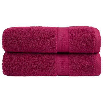  Premium Bath Towels SOLUND 2pcs Bordeaux 100x150cm 600gsm