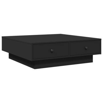  Coffee Table Black 90x90x28 cm Engineered Wood