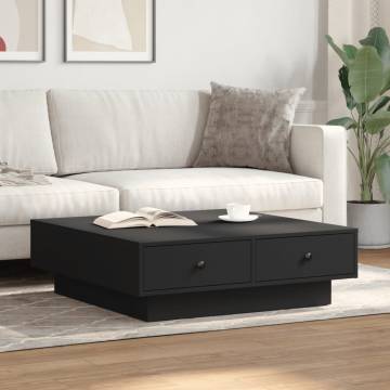  Coffee Table Black 90x90x28 cm Engineered Wood