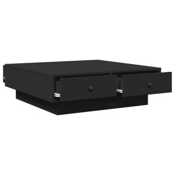  Coffee Table Black 90x90x28 cm Engineered Wood