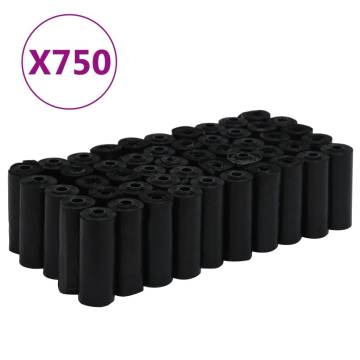 Dog Poop Bags 750 pcs Black 30x20 cm PE