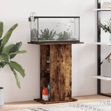  Aquarium Stand Smoked Oak 60.5x36x72.5 cm Engineered Wood