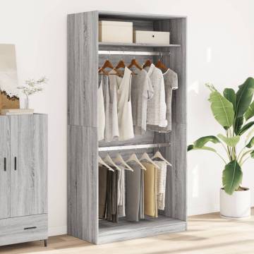  Wardrobe Grey Sonoma 100x50x200 cm Engineered Wood