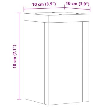  Plant Stands 2 pcs Smoked Oak 10x10x18 cm Engineered Wood