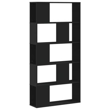  Bookcase 5-Tier Black 80.5x23.5x162.5 cm Engineered Wood