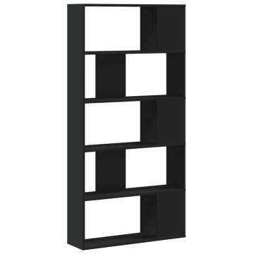  Bookcase 5-Tier Black 80.5x23.5x162.5 cm Engineered Wood