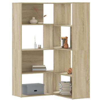  Corner Bookcase 4-Tier Sonoma Oak 85x85x140 cm Engineered Wood