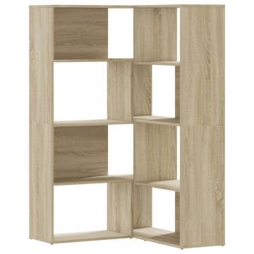  Corner Bookcase 4-Tier Sonoma Oak 85x85x140 cm Engineered Wood