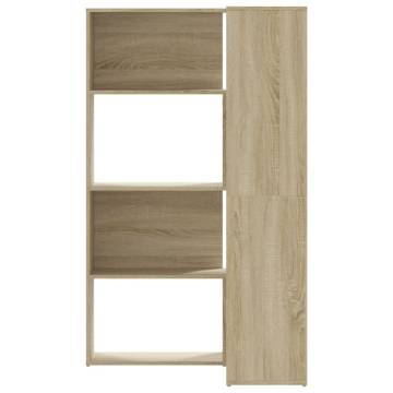  Corner Bookcase 4-Tier Sonoma Oak 85x85x140 cm Engineered Wood