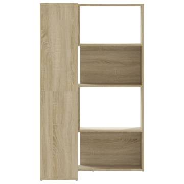  Corner Bookcase 4-Tier Sonoma Oak 85x85x140 cm Engineered Wood