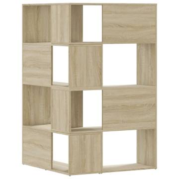  Corner Bookcase 4-Tier Sonoma Oak 85x85x140 cm Engineered Wood