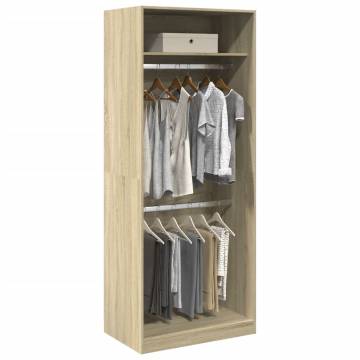  Wardrobe Sonoma Oak 80x50x200 cm Engineered Wood