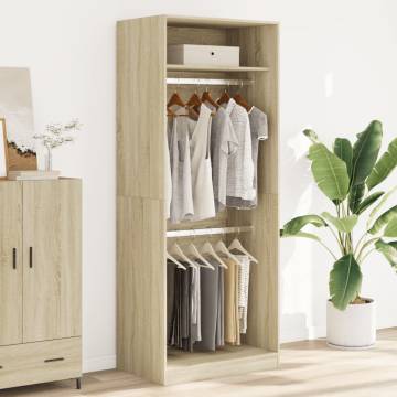  Wardrobe Sonoma Oak 80x50x200 cm Engineered Wood