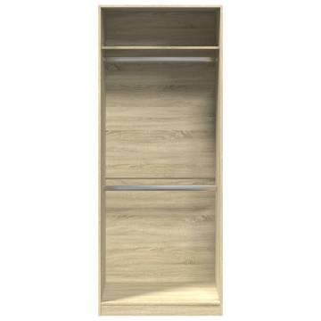  Wardrobe Sonoma Oak 80x50x200 cm Engineered Wood