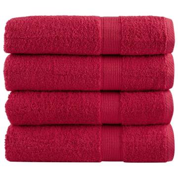  Premium Hand Towels SOLUND 4 pcs Red 50x100 cm 600 gsm