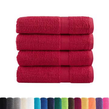  Premium Hand Towels SOLUND 4 pcs Red 50x100 cm 600 gsm