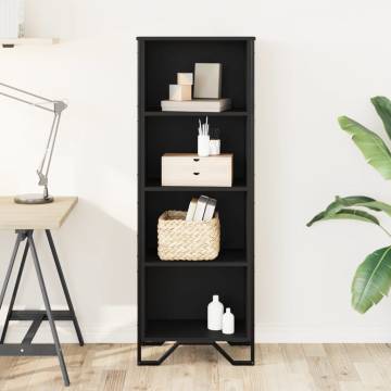  Bookcase Black 50x31x137.5 cm Engineered Wood