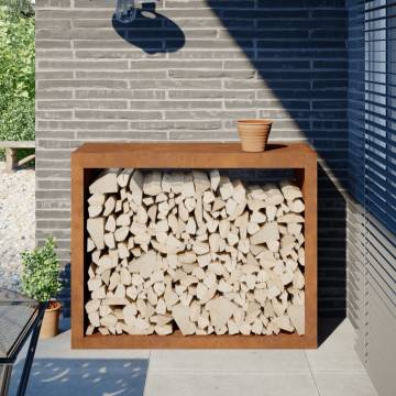  Firewood Rack 100x40x80 cm Corten Steel