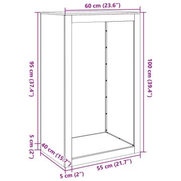  Firewood Rack 60x40x100 cm Corten Steel