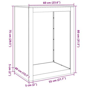  Firewood Rack 60x40x80 cm Stainless Steel