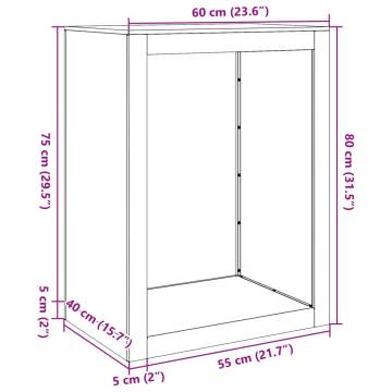  Firewood Rack 60x40x80 cm Corten Steel